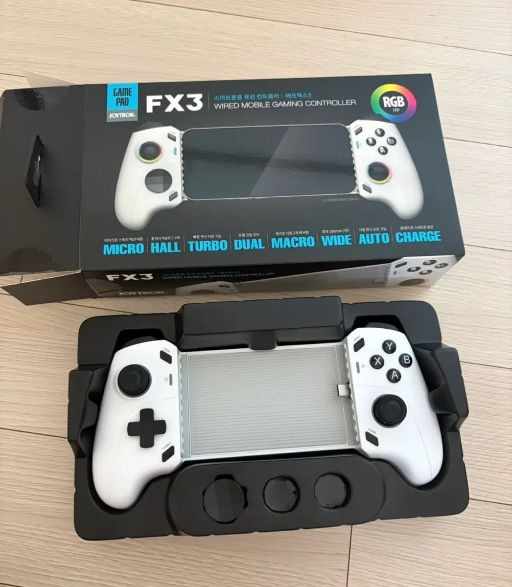 조이트론 FX3 RGB 유선 모바일 게임 컨트롤러 화이트