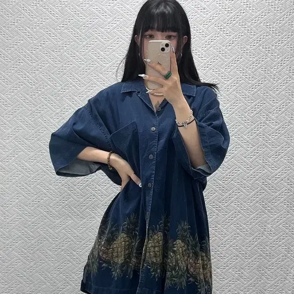 체로키 빈티지 하와이안 알로하 빅사이즈 아방핏 반팔 셔츠 XL C14659