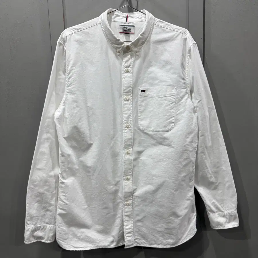2XL 타미 힐피거데님 포켓 화이트 셔츠 남방