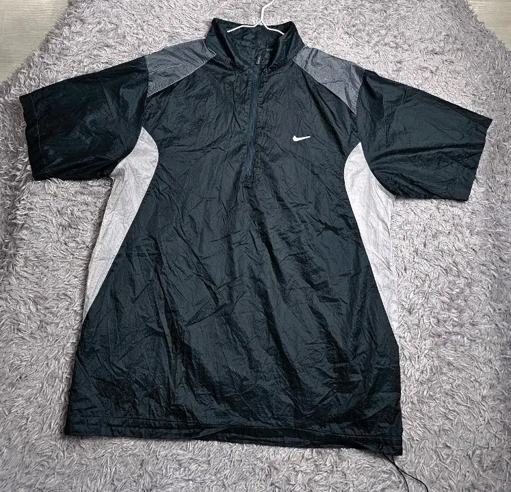 나이키 골프 반팔 하프집업 바람막이 블랙 XL