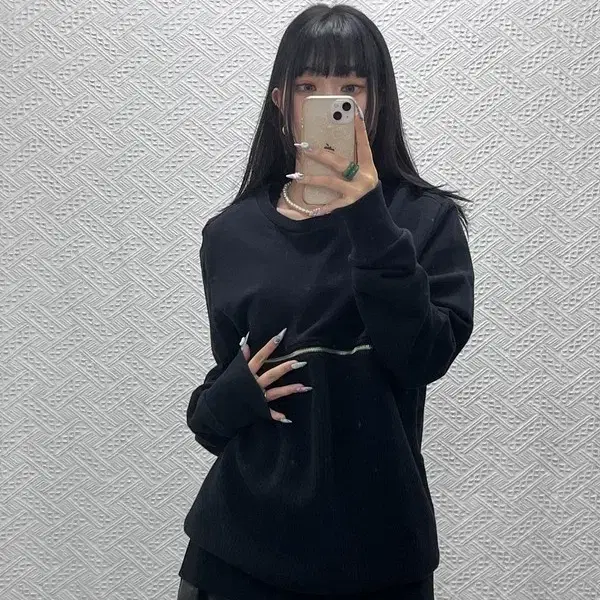 디젤 올드스쿨 스트릿 락펑크 쇠맛 지퍼 디테일 맨투맨 L C14665
