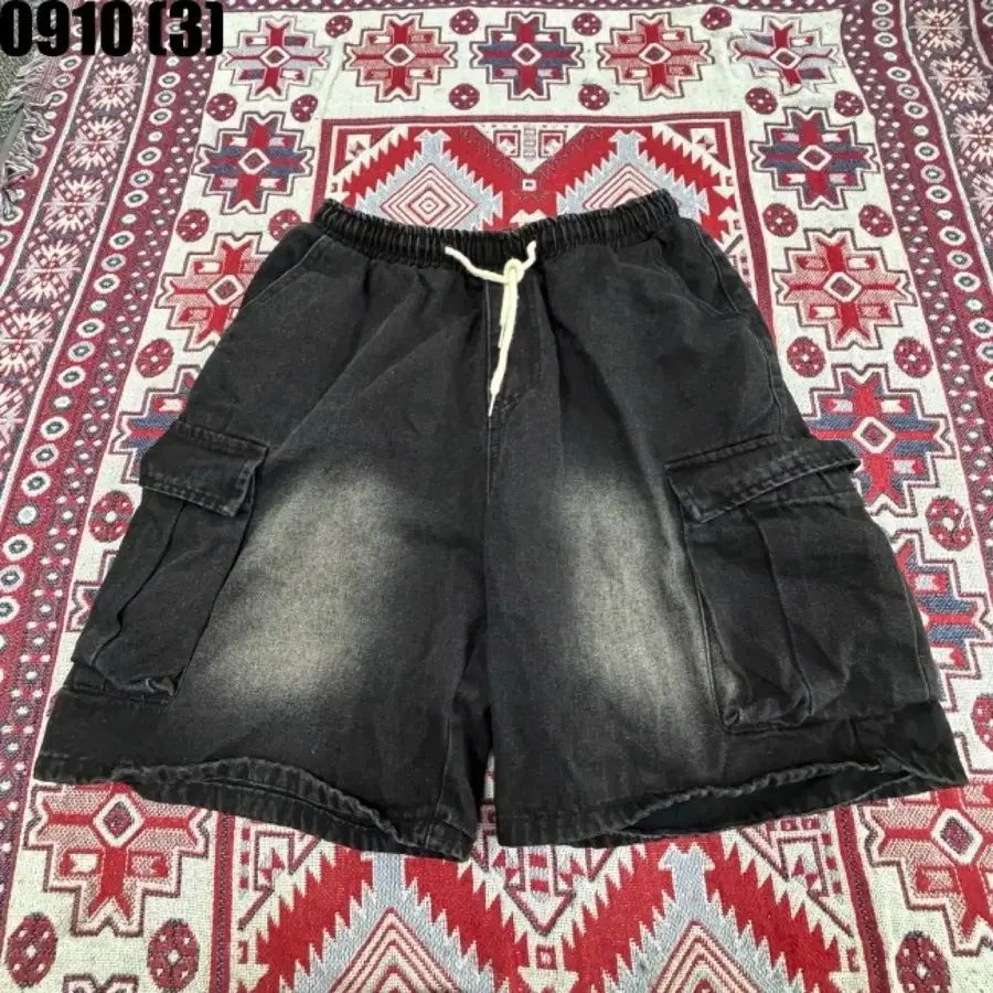 카고 반바지 블랙 워싱 XXL 0910