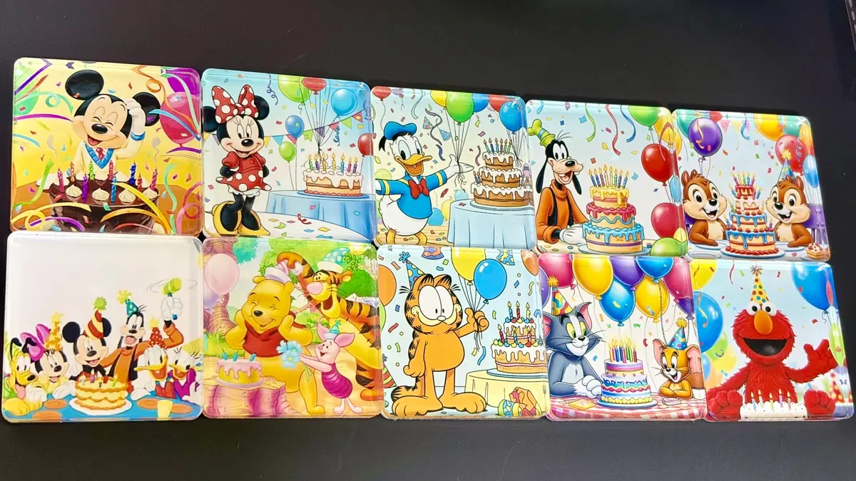 디즈니 캐릭터 생일 축하 파티 일러스트 마그넷세트