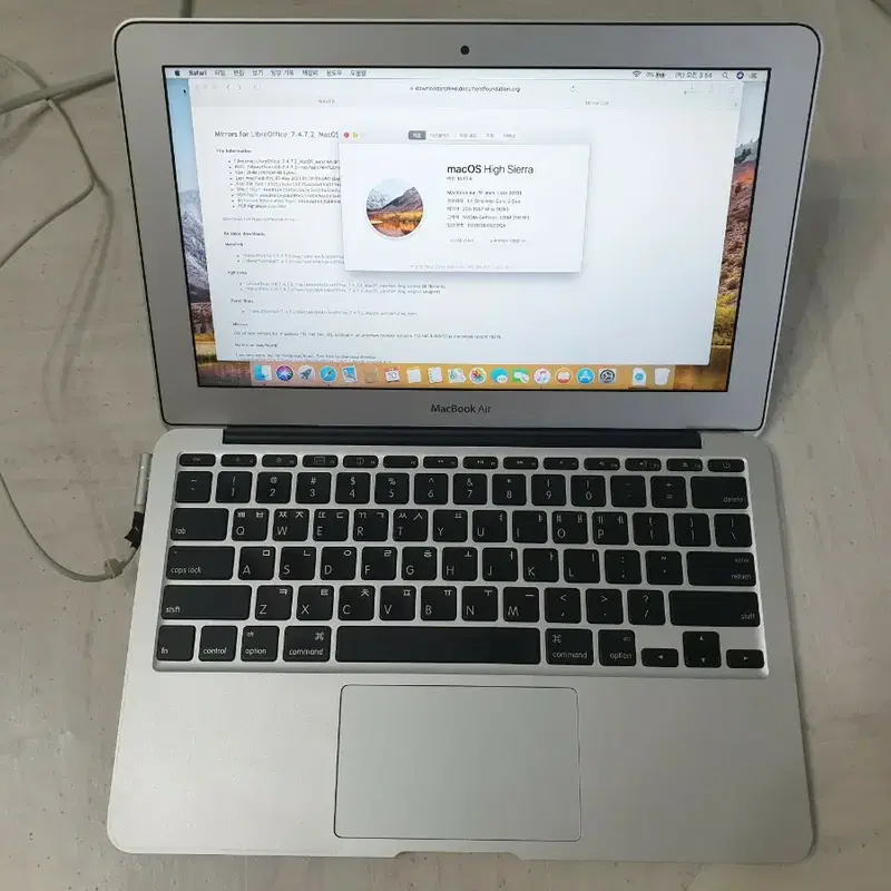 Apple 맥북 에어 A1370 11인치 실버 (방전 )