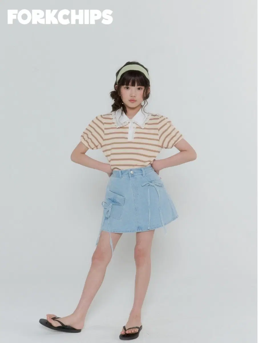 여아옷 포크칩스 단가라 퍼프티 새거 XL