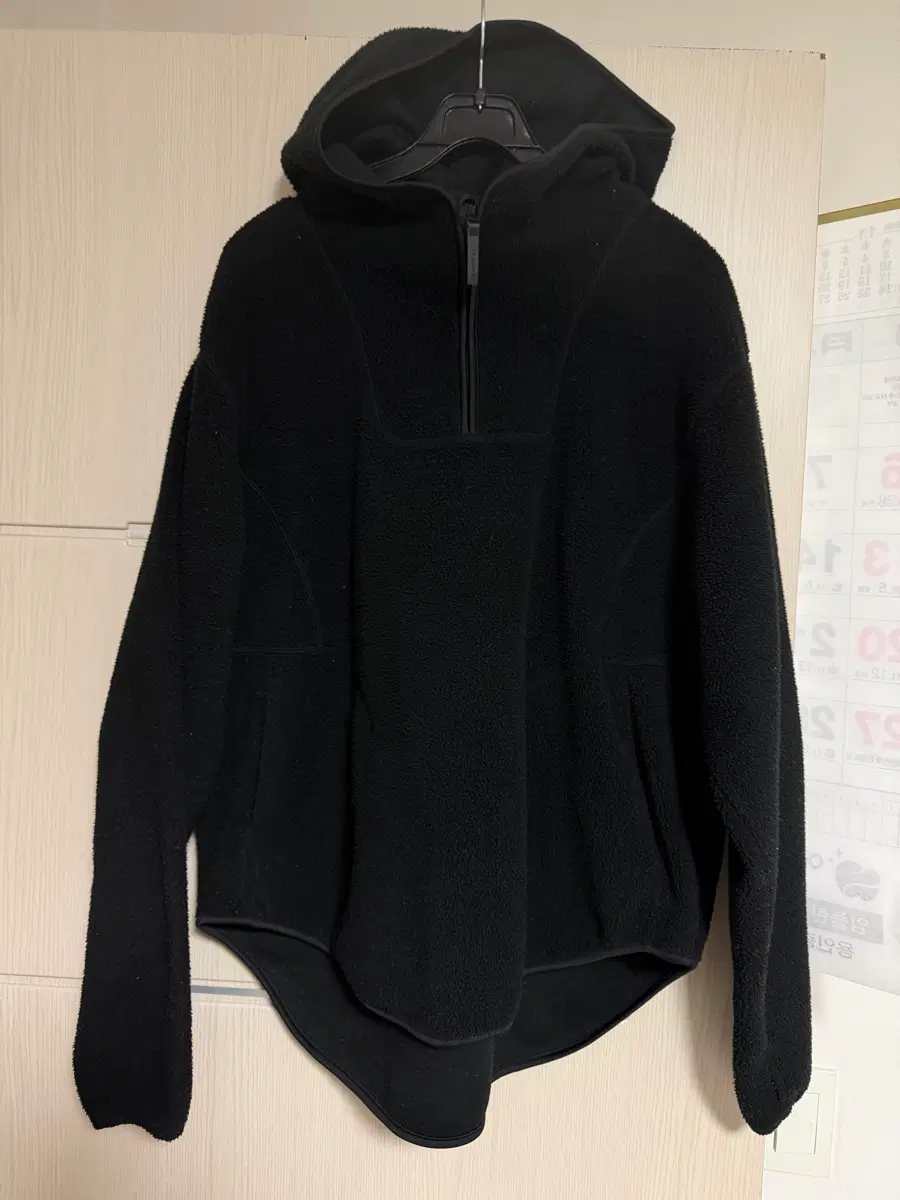 뮬라웨어 후리스 후드 집업 자켓 블랙