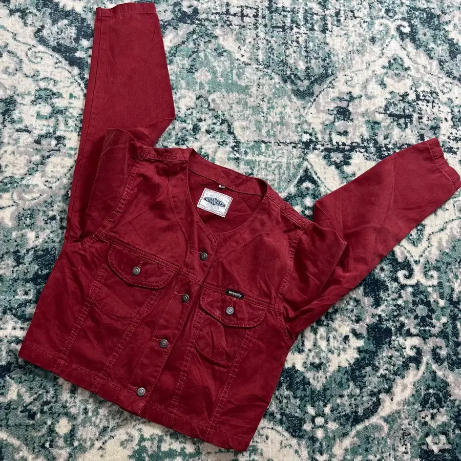 Wrangler 랭글러 트윌 크롭 와이드넥 웨스턴 자켓 (M)
