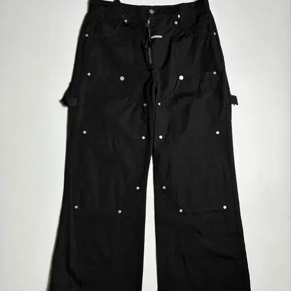 더바이닐하우스 오픈 더블니 블랙 팬츠 R3999