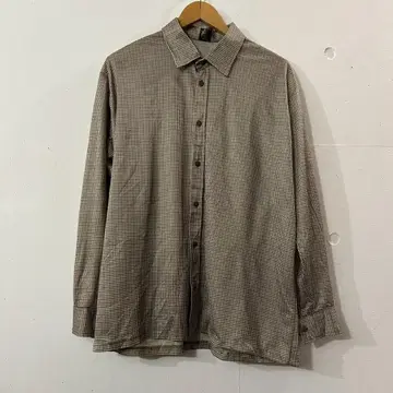 [ vintage ] 긴팔 셔츠 체크 무늬 브라운 계열 구제 의류