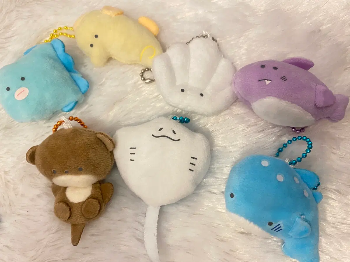 해양생물 키링 인형 7개 일괄
