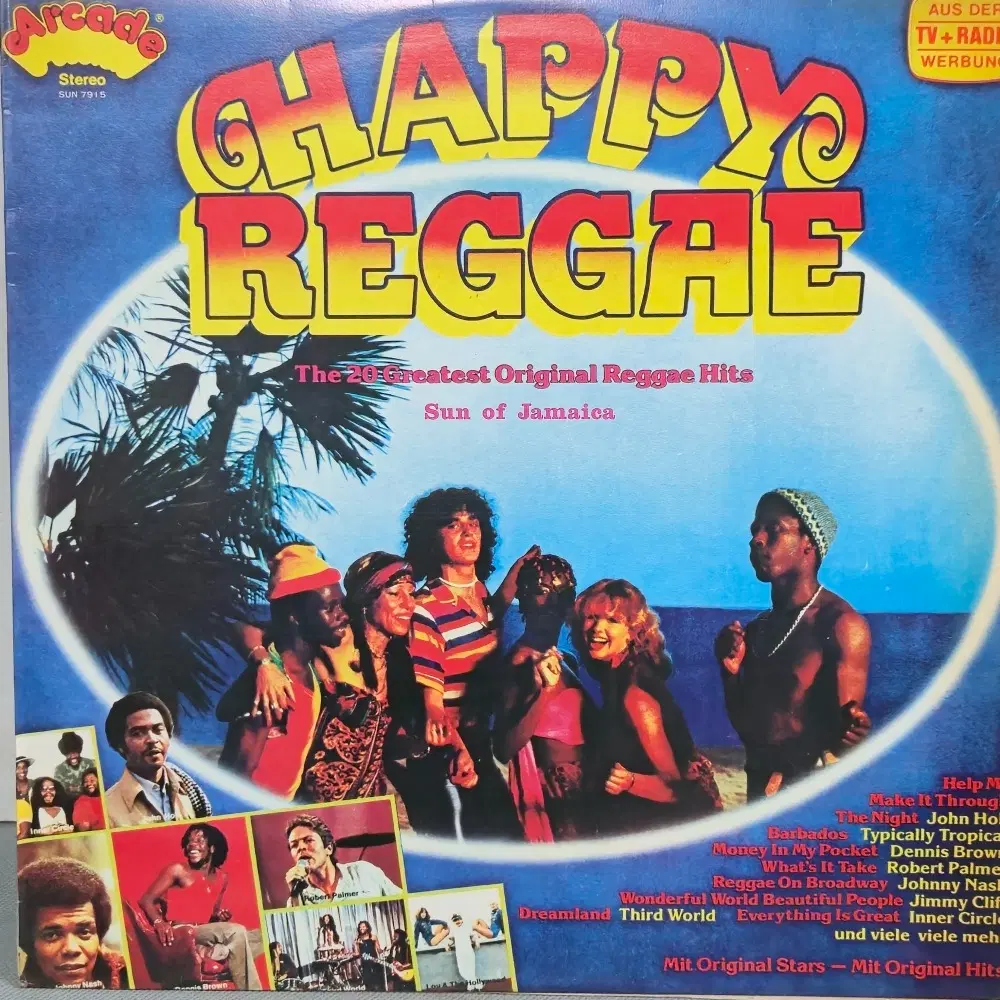 1-1120. LP음반 .Happy Reggae (The 20 Greatest Original Reggae Hits.Sun Of Jamaica).가요 팝 클래식 라이센스 중고음반