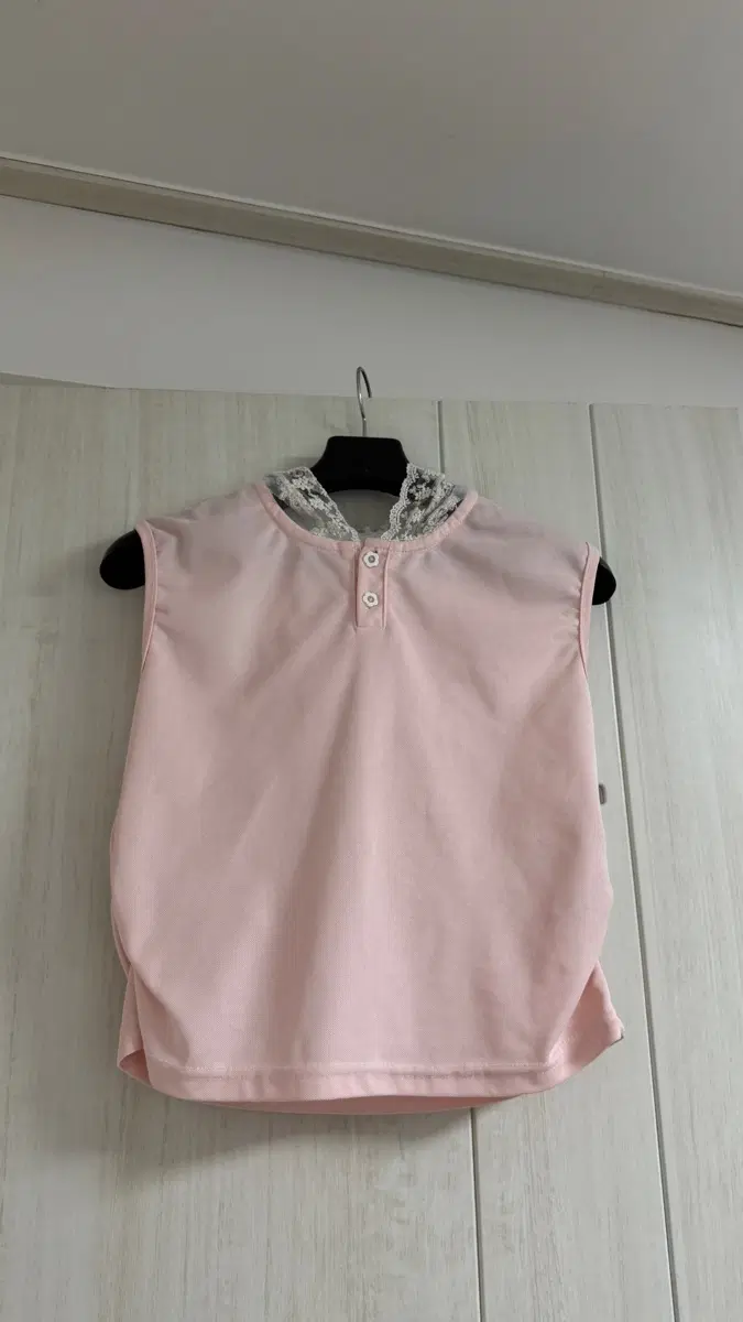 나시 후드 티셔츠 핑크 여아