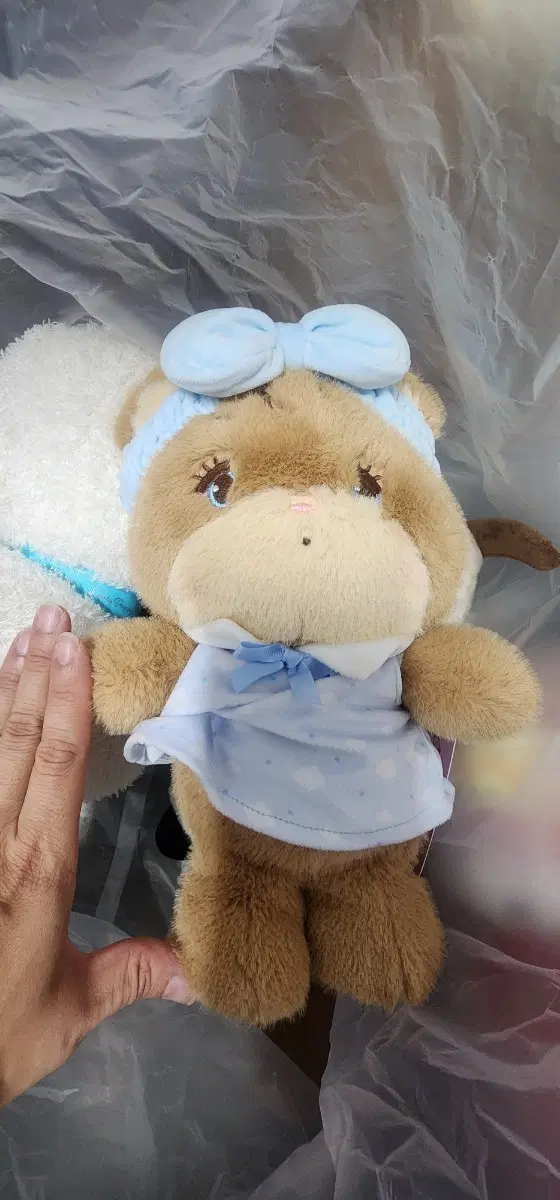 정품 토끼 인형 파란색 하늘색 리본