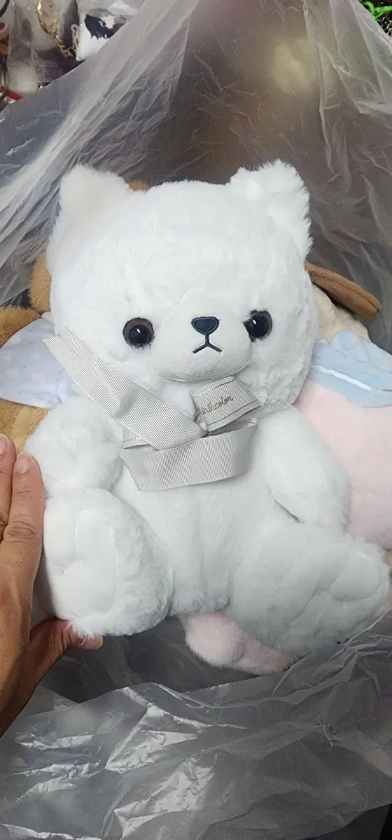 인형 흰색 곰돌이 인형 중형