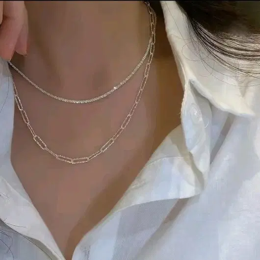 실버 체인 목걸이