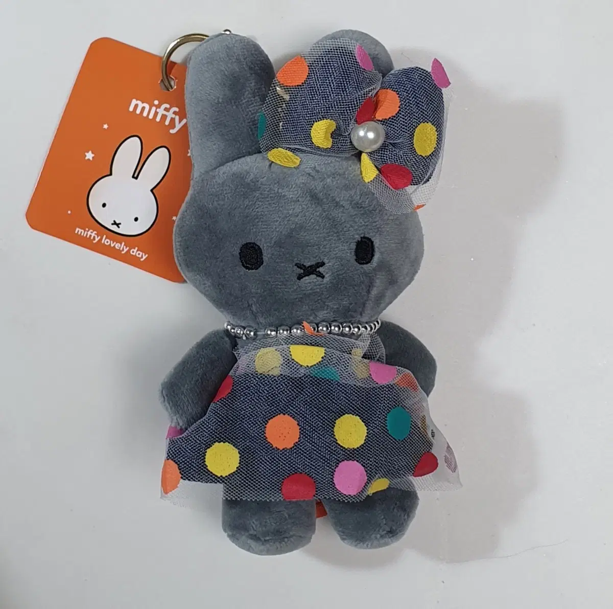 땡땡이 미피 회색 인형 키링 새상품