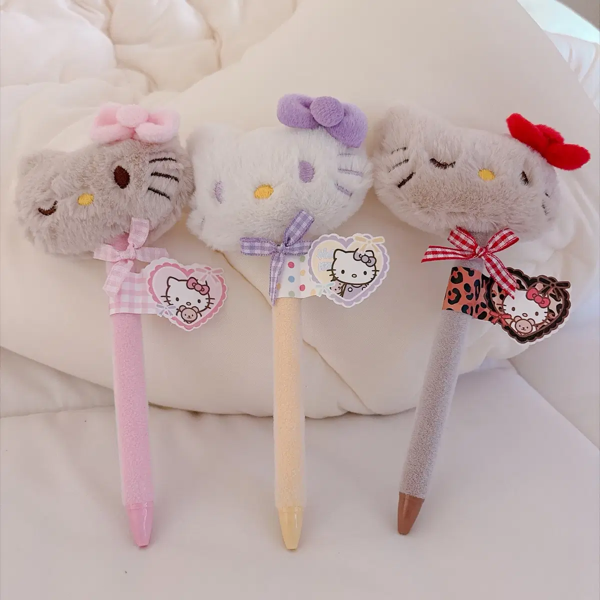헬로키티 핑크리본 인형 볼펜 새상품 0.5mm 3개일괄