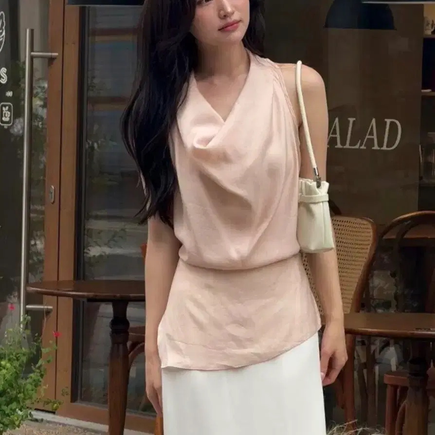 새상품 로트르드민 Halter Sheer Pink Blouse S