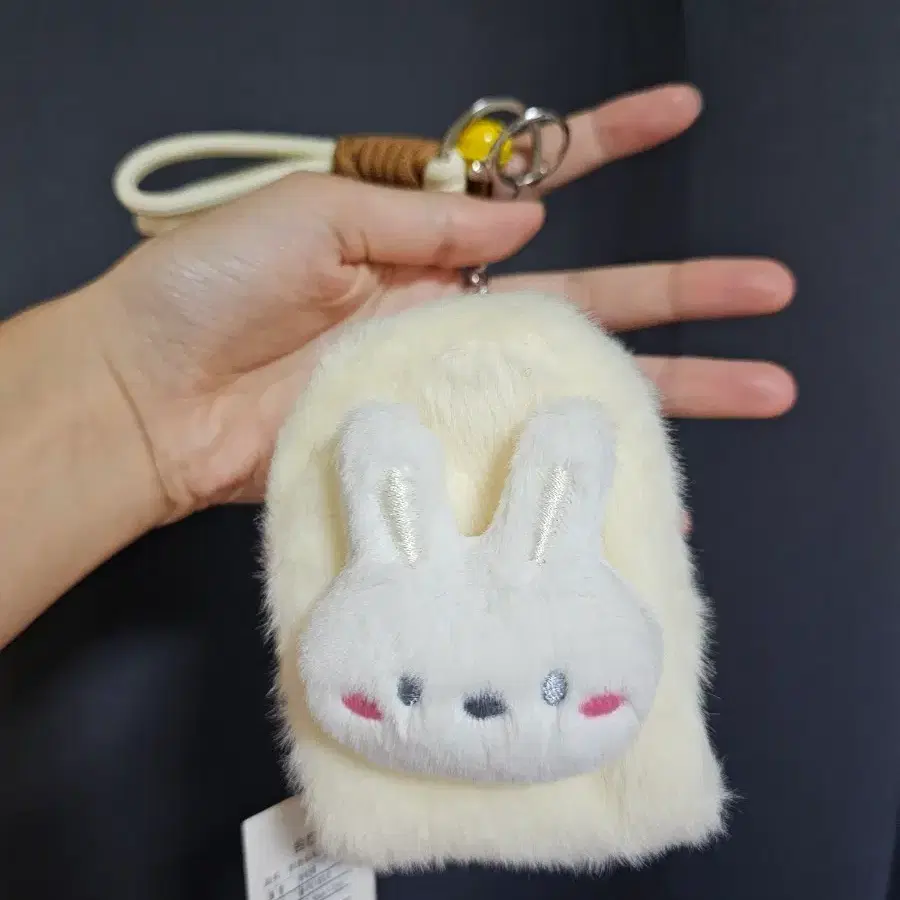 토끼 퍼 동전지갑 키링