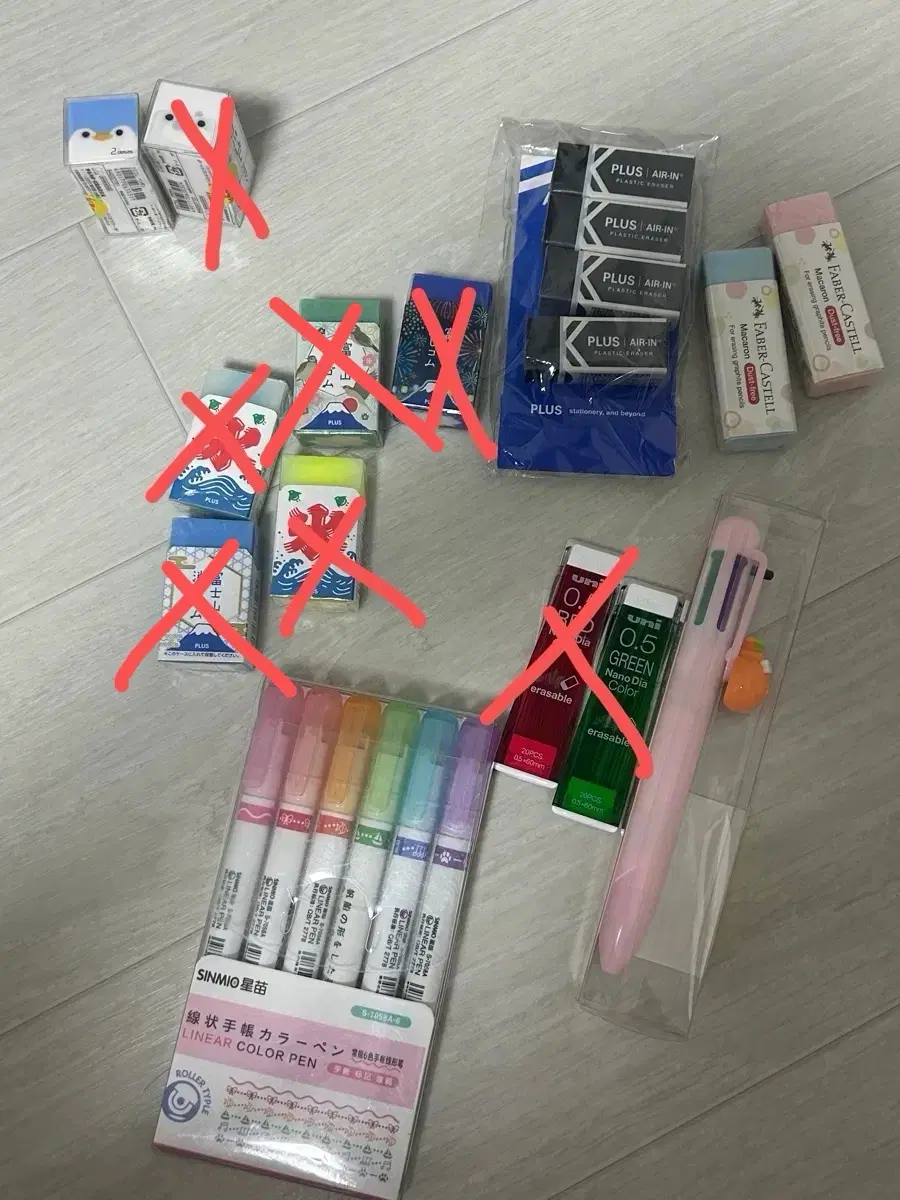 문구류) 지우개 춘식이/ 에어인/ 퍼버카스텔/ 데코펜/ 컬러 샤프심/ 제주 볼펜