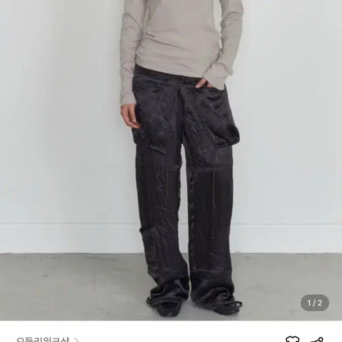 오들리워크샵 새틴 레이어드 트라우저