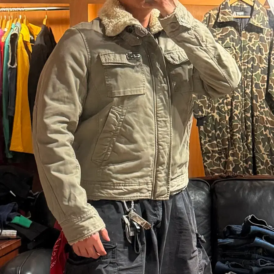 타임세일)Diesel 디젤 쉐르파 덱 자켓 L