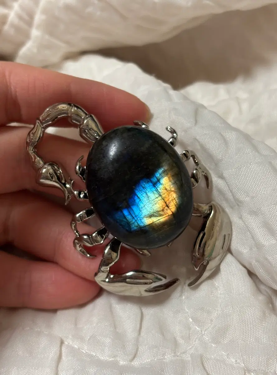 천연석 라브라도라이트 Labradorite 미니 전갈 장식품 힐링스톤 돌수집 힐링크리스탈 래브라도라이트 천연원석