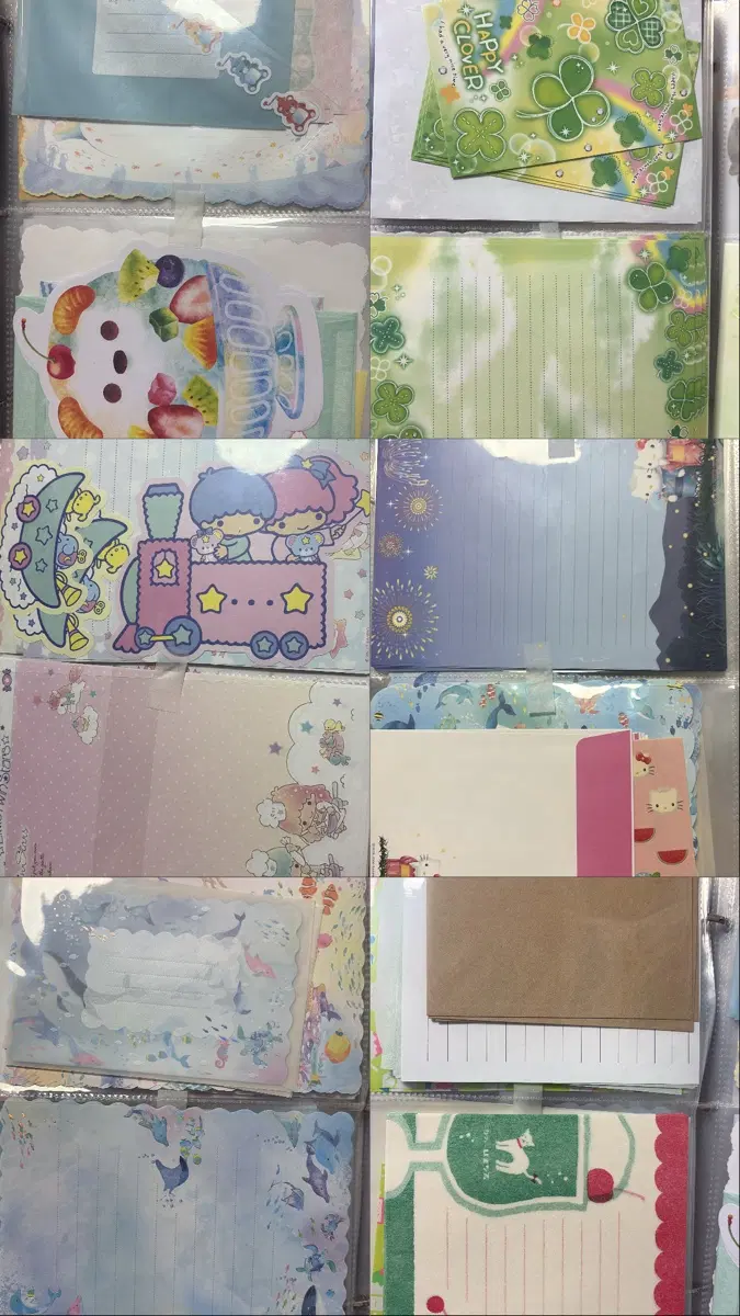 일본 고전 캐릭터 산리오 편지지 봉투 소분 고전문구 메모지 지류