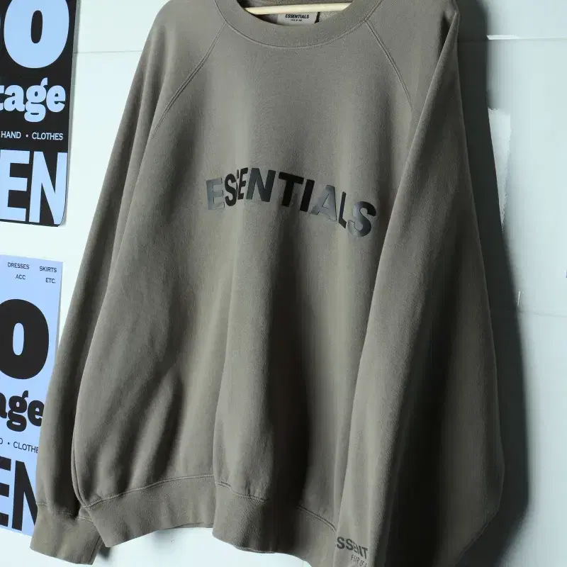 (L-3XL) 피어오브갓 맨투맨 티셔츠 샌드 빅로고 기모-H38941