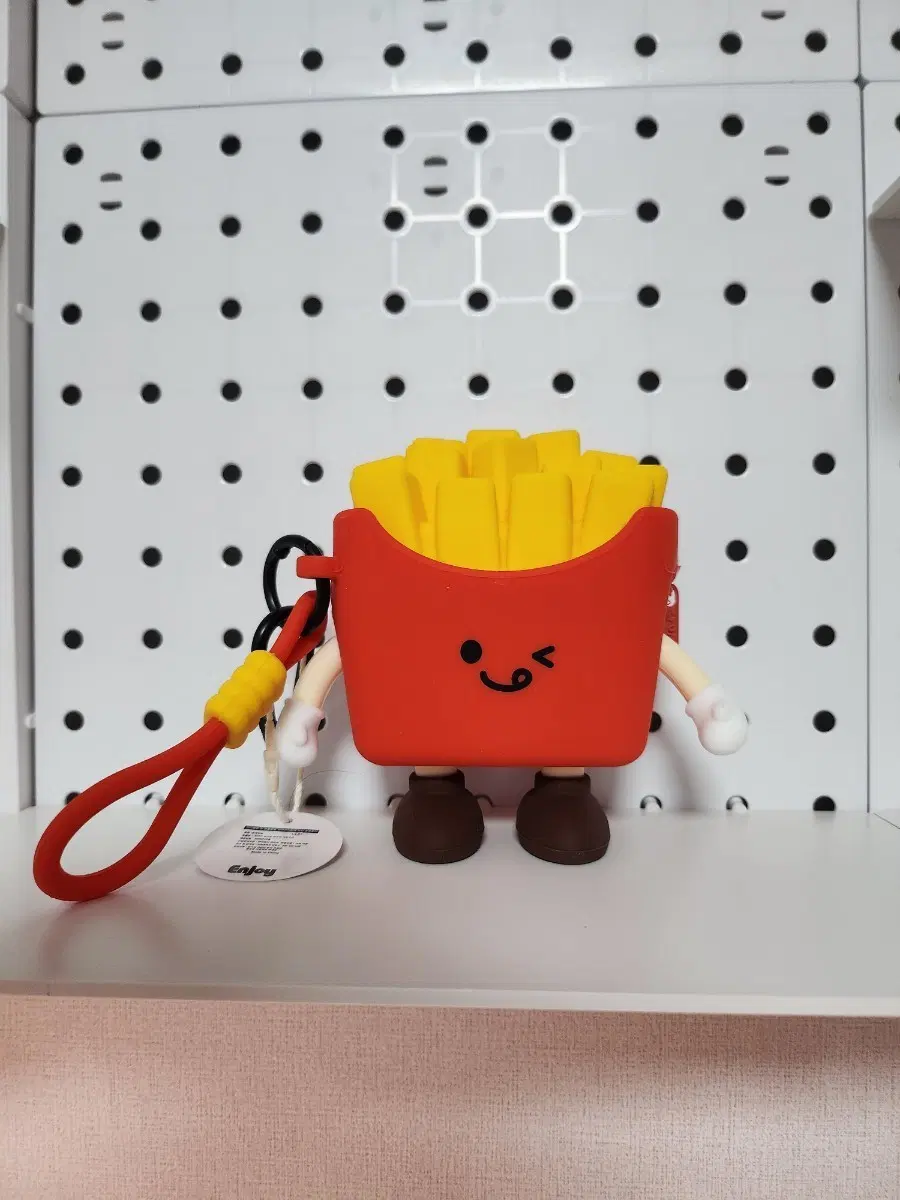 감자튀김 실리콘 파우치 가방걸이