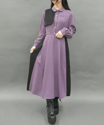 [즉시 구매] axes femme 체인 부착 바이컬러 원피스 M 사이즈