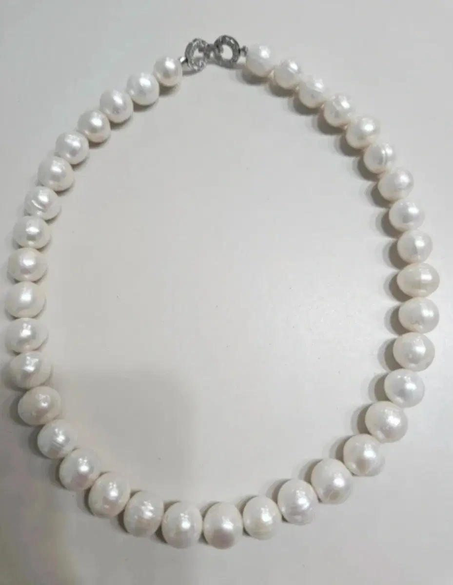 10-11mm 빅 천연담수 진주 목걸이