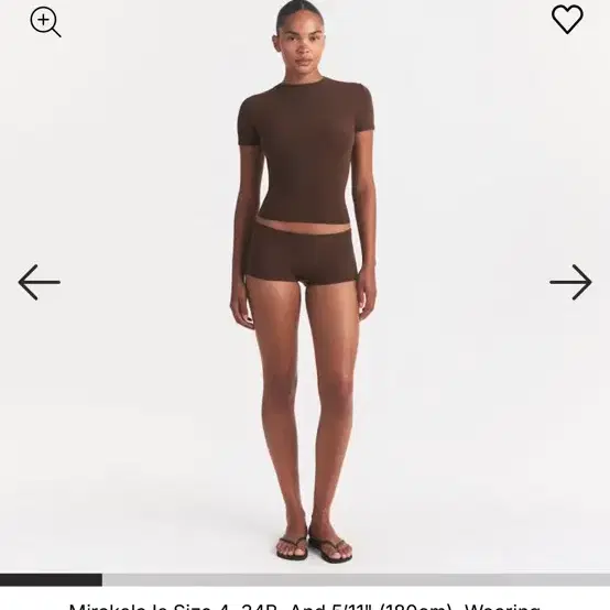 Skims 스킴스 fits  everybody 티셔츠 브라운 xxs 택 새상품