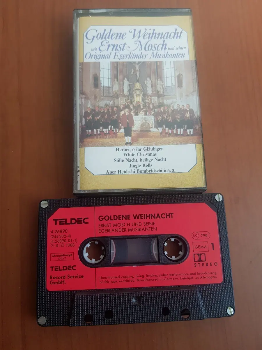 독일수입카세트테이프 Ernst Mosch 크리스마스캐롤 브라스밴드 Teldec 징글벨 화이트크리스마스 고요한밤거룩한밤 수입테잎 수입테이프 기독교음악 종교음악