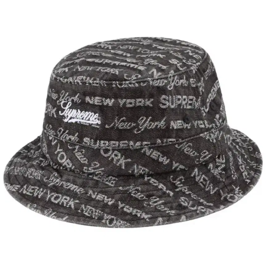 [새상품] 슈프림 (Supreme) 멀티 타입 자카드 데님 크러셔 버킷햇 블랙 S/M