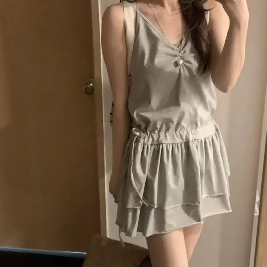 [마실룩/트레이닝] 이지 트레이닝 캉캉 나시 원피스