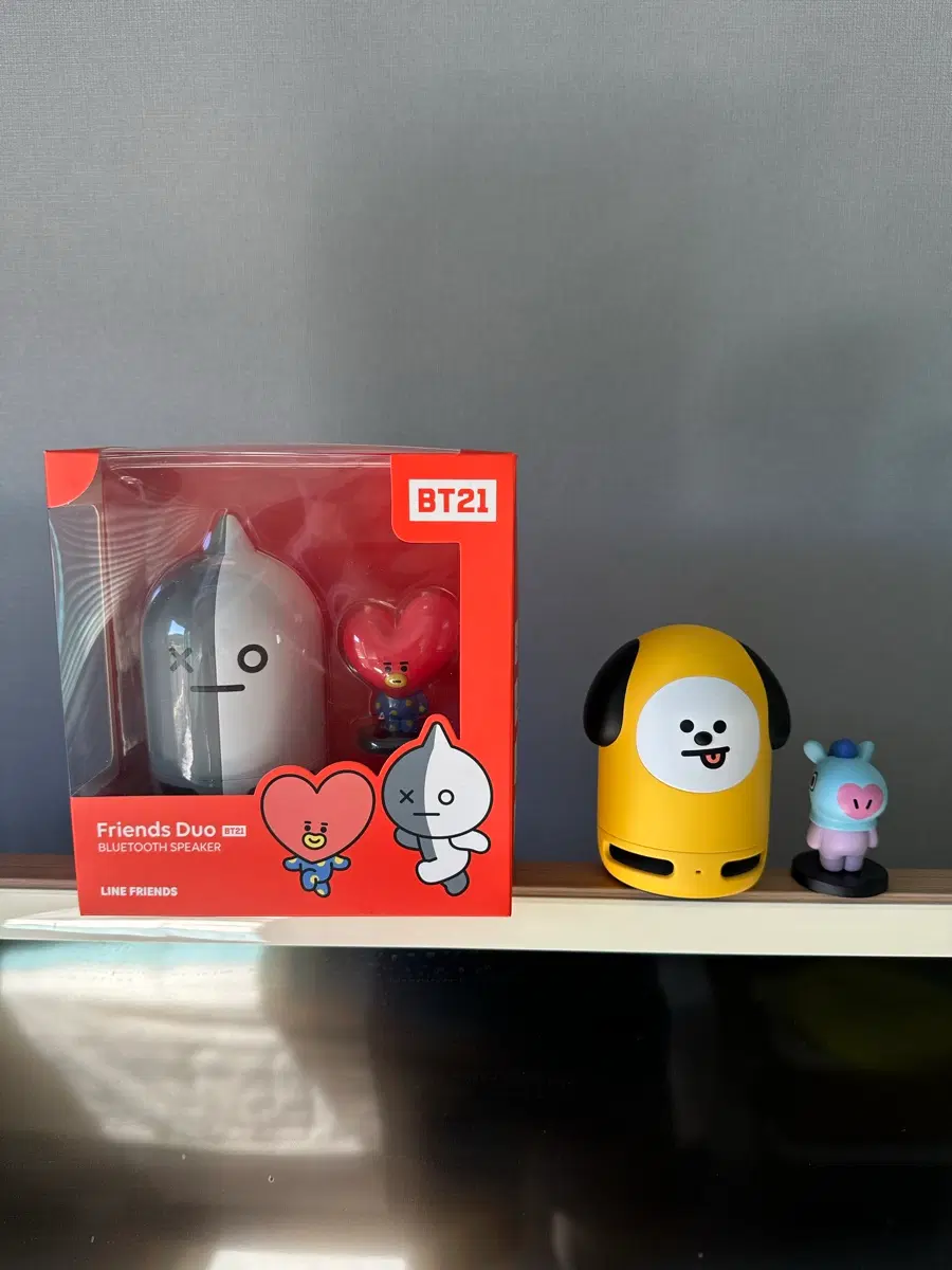 BT21 프렌즈 듀오 블루투스 스피커 (VAN+TATA)**1+1하나 더드립니다.(사진 노랑이)