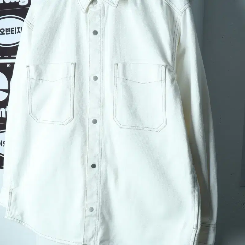 (M-XL) 집업 바람막이 점퍼자켓 오버핏 트러커 화이트-H39099