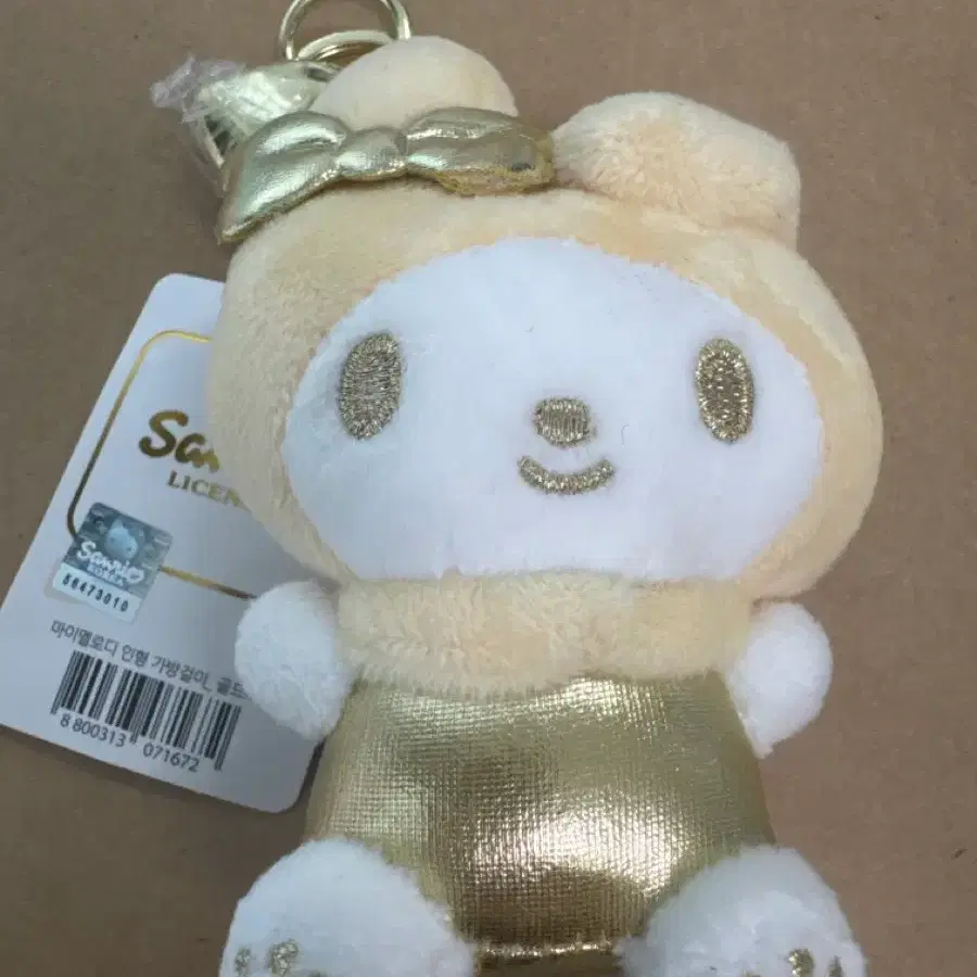 산리오 마이멜로디 가방걸이 골드하트 8cm
