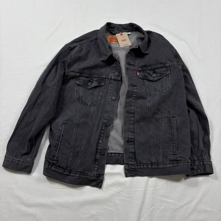 Levis 리바이스 릴렉스 블랙 데님 자켓 L