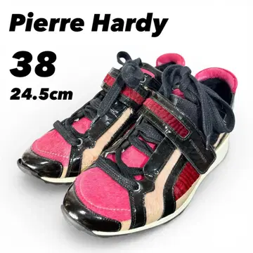Pierre Hardy 스니커즈 38 24.5cm 가죽 x 송치 핑크