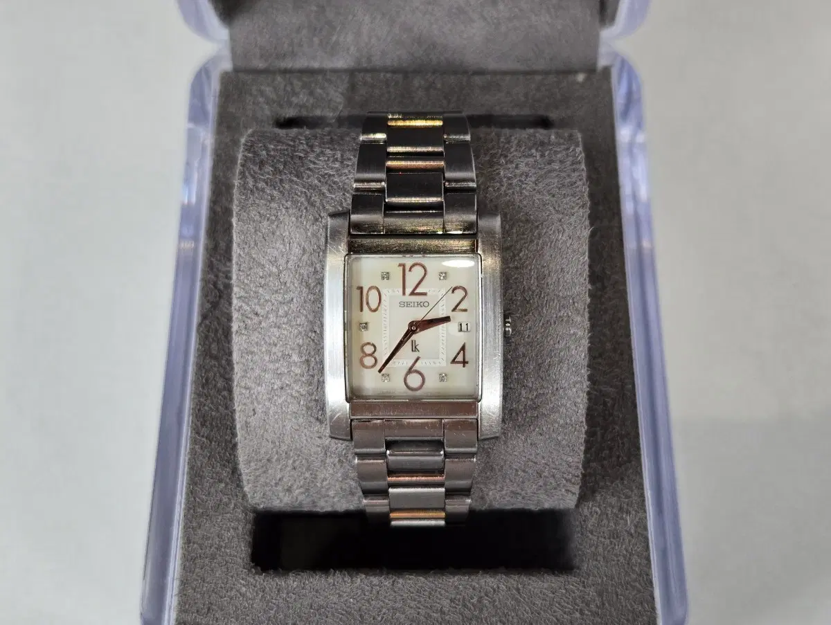 SEIKO 세이코 LK 루키아 다이아몬드 자개판 사각 메탈 시계 탱크 쿼츠