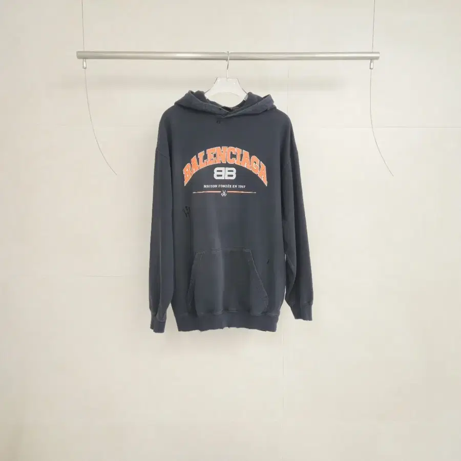 발렌시아가 빈티지 메종 BB 로고 오버 후드티 S