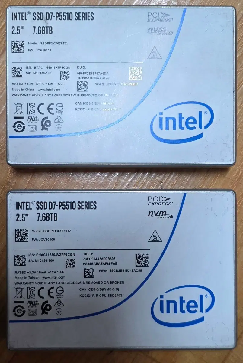 Intel 솔리다임 D7-P5520 U.2 NVMe 2.5인치 7.68TB 팝니다