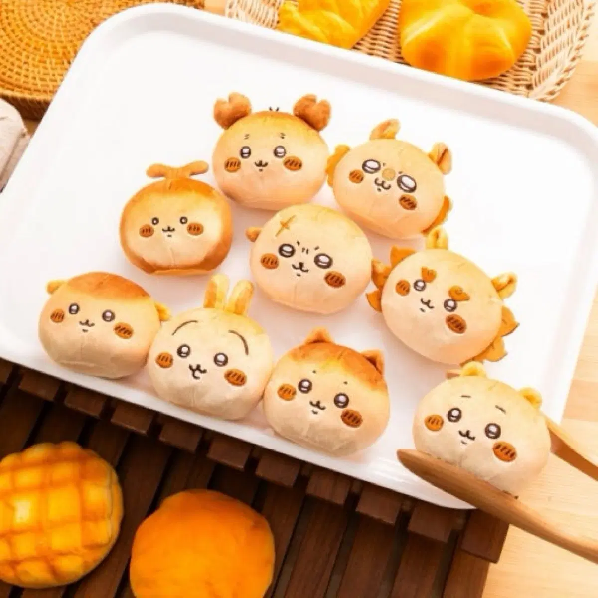 치이카와 베이커리 마스코트 빵 인형 스트레스볼