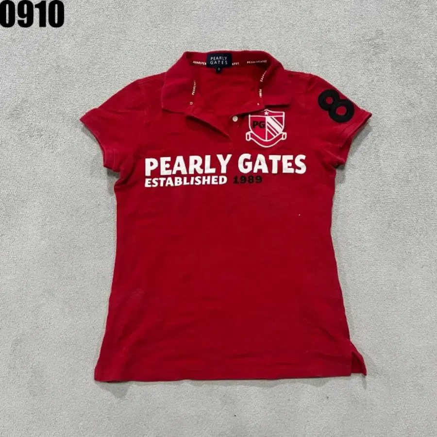 PEARLY GATES 레드 반팔 카라티 S