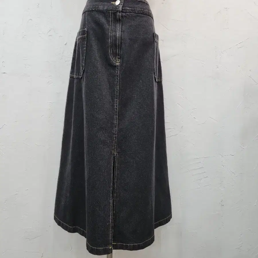 청 데님 롱 스커트