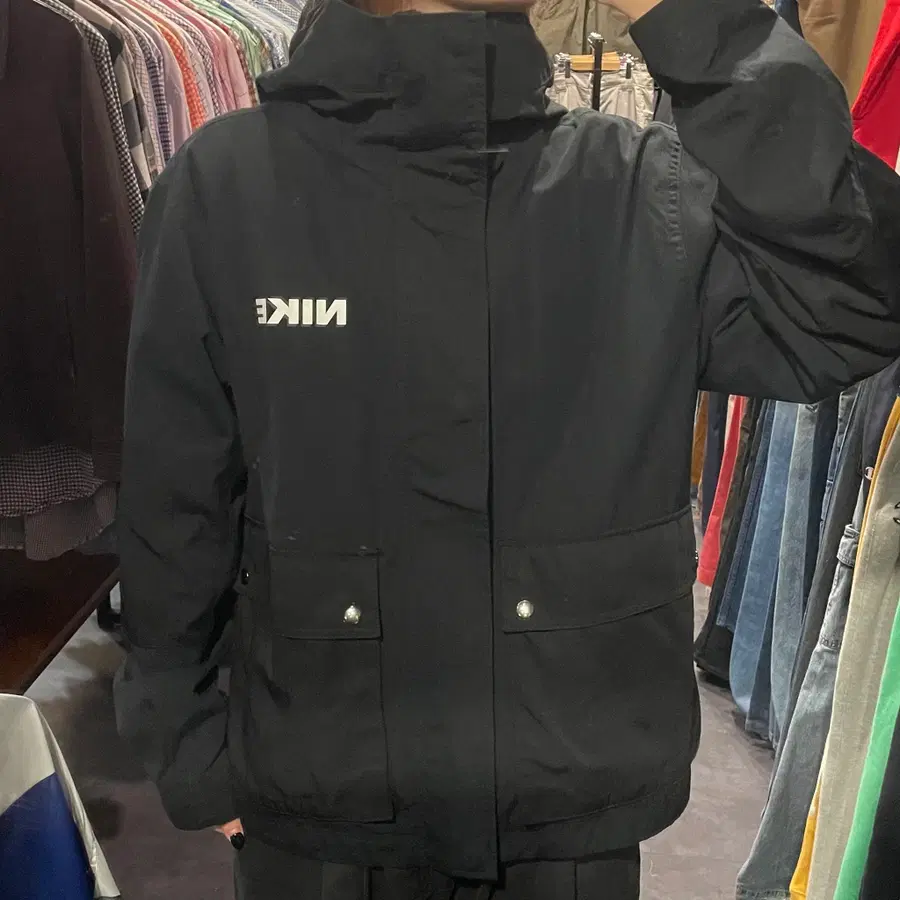 [IM] 나이키 하이넥 자켓 블랙