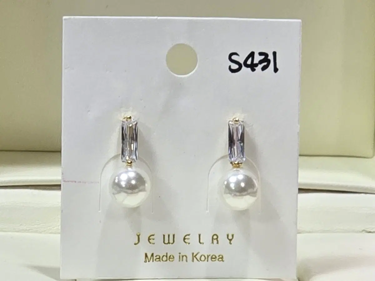625은침 진주 큐빅 귀걸이 1,6센치