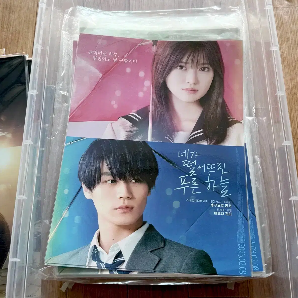 네가 떨어뜨린 푸른 하늘 A3 포스터 티켓 오세이사 전단지 후쿠모토 리코